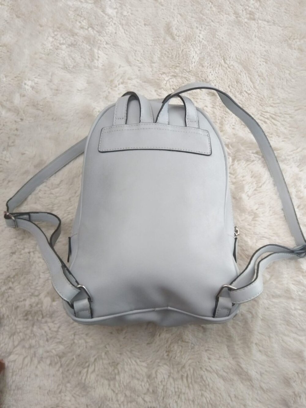 Call It Spring Light Grey Studded Rhinestone Mini Backpack Faux Leather - Picture 4 of 13